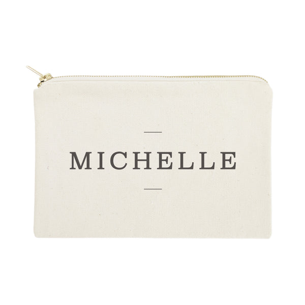 The Cotton and Canvas Co. Personalized Modern Name Cosmetic Bag and Travel Make Up Pouch