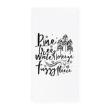 Pine Trees, Winter Breeze and Fuzzy Fleece Christmas Kitchen Tea Towel - The Cotton and Canvas Co.