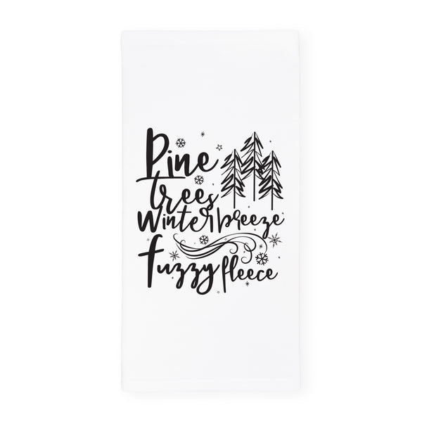 The Cotton and Canvas Co. Pine Trees, Winter Breeze and Fuzzy Fleece Christmas Kitchen Tea Towel