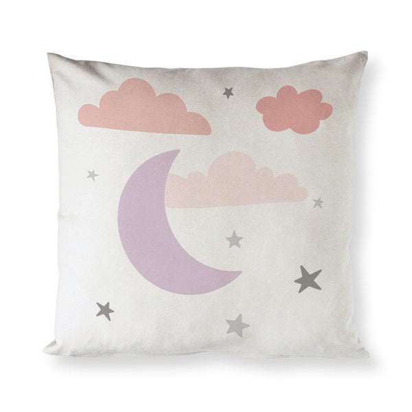 The Cotton and Canvas Co. Pink Clouds and Moon Baby Pillow Cover