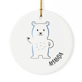 Pesonalized Name Polar Bear Christmas Ornament - The Cotton and Canvas Co.