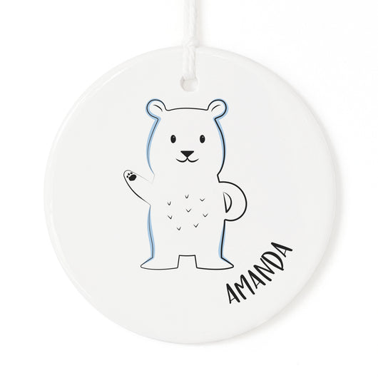 Pesonalized Name Polar Bear Christmas Ornament - The Cotton and Canvas Co.