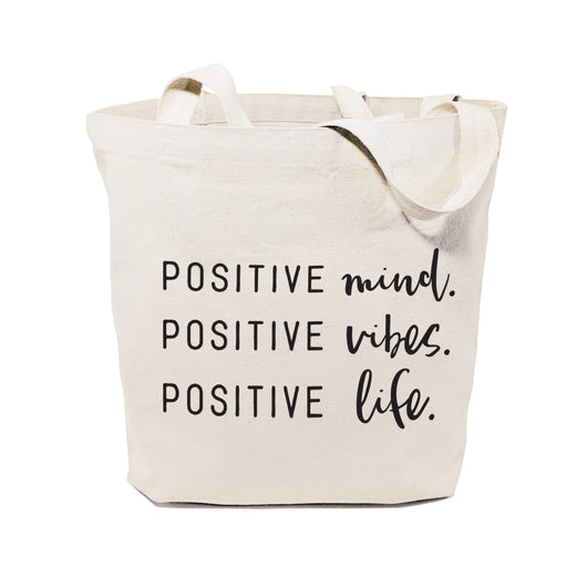 Positive Mind. Positive Vibes. Positive Life. Tote Bag - The Cotton and Canvas Co.
