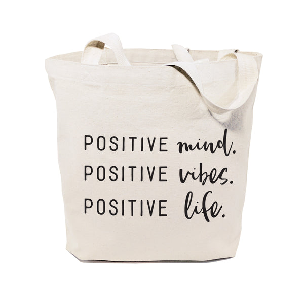 The Cotton and Canvas Co. Positive Mind. Positive Vibes. Positive Life. Tote Bag