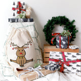 Reindeer Christmas Santa Sack - The Cotton and Canvas Co.