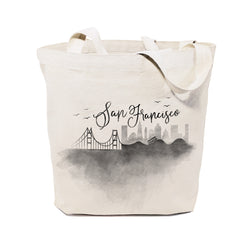 San Francisco Cityscape Cotton Canvas Tote Bag - The Cotton and Canvas Co.