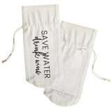 Save Water, Drink Wine Canvas Wine Bag - The Cotton and Canvas Co.