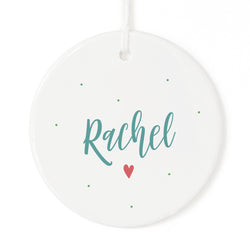 Personalized Name Heart Christmas Ornament - The Cotton and Canvas Co.