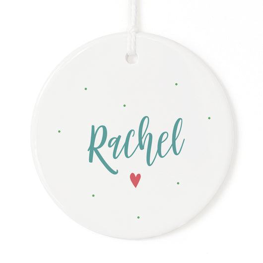Personalized Name Heart Christmas Ornament - The Cotton and Canvas Co.