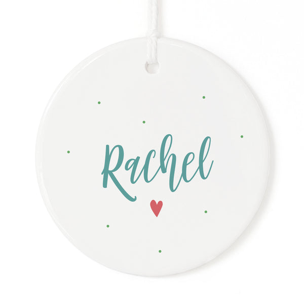 The Cotton and Canvas Co. Personalized Name Heart Christmas Ornament