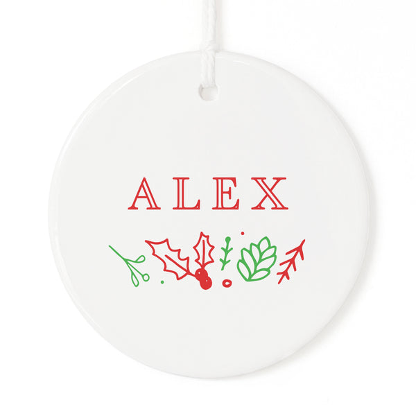 The Cotton and Canvas Co. Modern Personalized Name Christmas Ornament