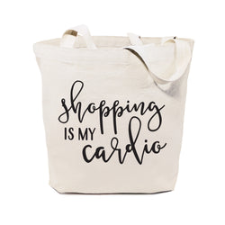 Shopping Is My Cardio Cotton Canvas Tote Bag - The Cotton and Canvas Co.