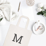 Personalized Modern Monogram Cotton Canvas Tote Bag - The Cotton and Canvas Co.