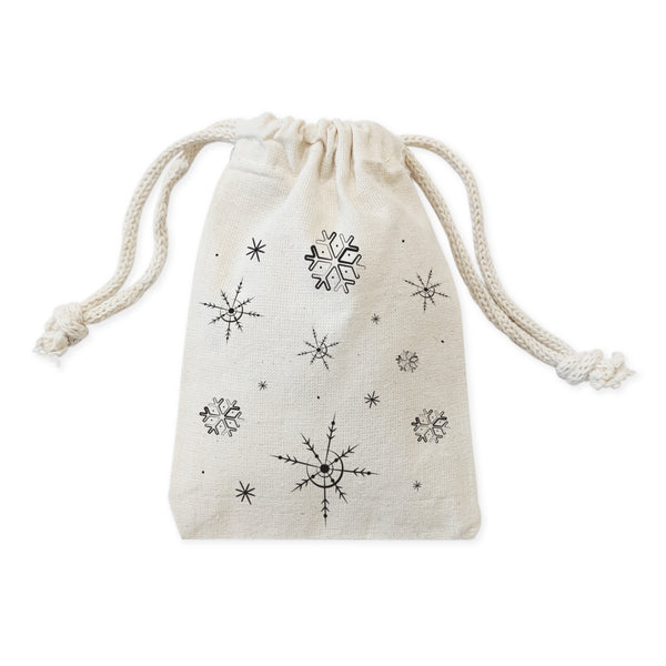 The Cotton and Canvas Co. Snowflakes Christmas Holiday Favor Bags, 6-Pack