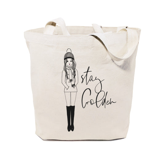 Stay Golden Cotton Canvas Tote Bag - The Cotton and Canvas Co.