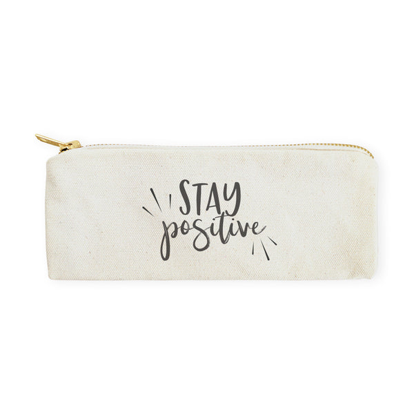 The Cotton and Canvas Co. Stay Positive Cotton Canvas Pencil Case and Travel Pouch