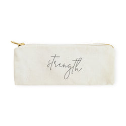 Strength Cotton Canvas Pencil Case and Travel Pouch - The Cotton and Canvas Co.