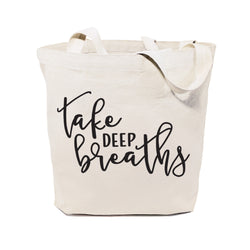 Take Deep Breaths Gym Cotton Canvas Tote Bag - The Cotton and Canvas Co.
