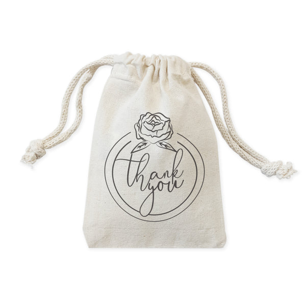 The Cotton and Canvas Co. Thank You Wedding Favor Bags, 6-Pack