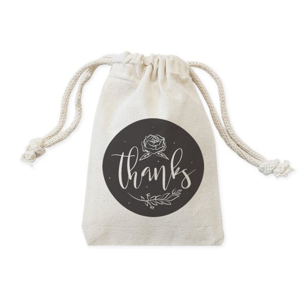 The Cotton and Canvas Co. Thanks Wedding Favor Bags, 6-Pack