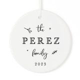 Personalized Last Name and Date Christmas Ornament