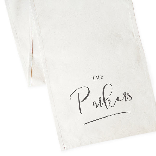 The Cotton and Canvas Co. Personalized Last Name Cotton Canvas Table Runner