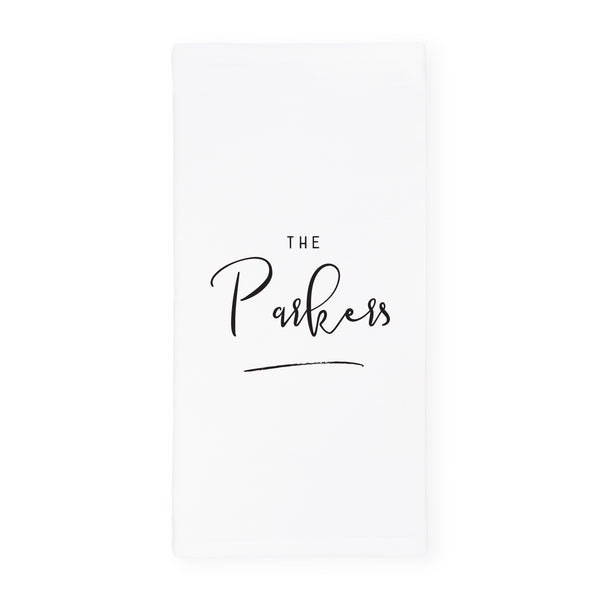The Cotton and Canvas Co. Personalized Last Name Kitchen Tea Towel