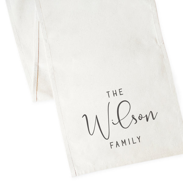The Cotton and Canvas Co. Personalized Family Last Name Canvas Table Runner