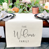 Personalized Family Last Name Canvas Table Runner - The Cotton and Canvas Co.