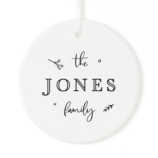 The Cotton and Canvas Co. Personalized Last Name Christmas Ornament