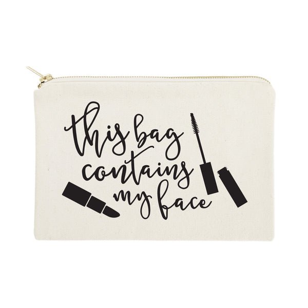 The Cotton and Canvas Co. This Bag Contains My Face Cotton Canvas Cosmetic Bag