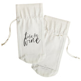 Time for Wine Cotton Canvas Wine Bag - The Cotton and Canvas Co.