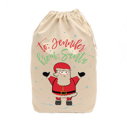 Personalized To and From Christmas Santa Sack - The Cotton and Canvas Co.