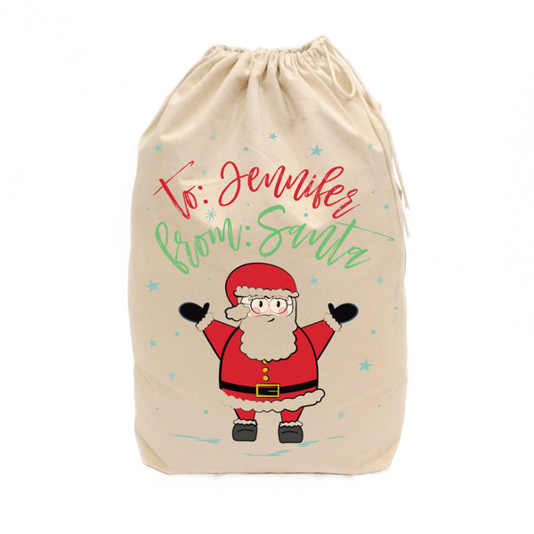 The Cotton and Canvas Co. Personalized To and From Christmas Santa Sack