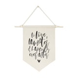 To Love, Laughter and Happily Ever After Shower Hanging Wall Banner - The Cotton and Canvas Co.