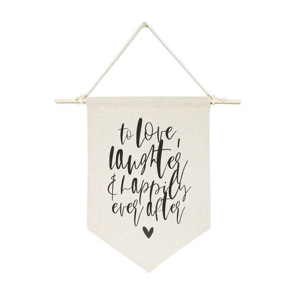 The Cotton and Canvas Co. To Love, Laughter and Happily Ever After Shower Hanging Wall Banner