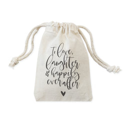 To Love, Laughter and Happily Ever After Wedding Favor Bags, 6-Pack - The Cotton and Canvas Co.