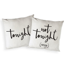 Tonight and Not Tonight Pillow Covers, 2-Pack - The Cotton and Canvas Co.