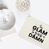 Too Glam to Give a Damn Cotton Canvas Cosmetic Bag - The Cotton and Canvas Co.