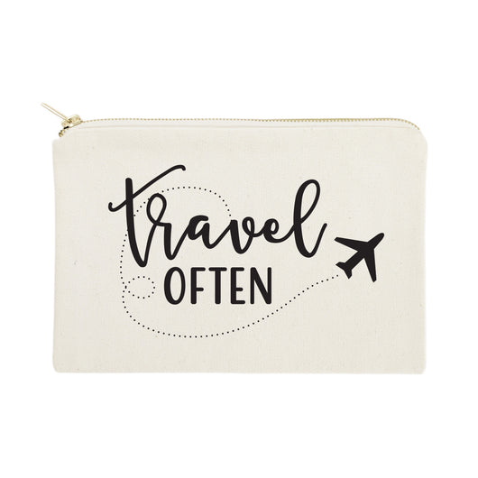 Travel Often Cotton Canvas Cosmetic Bag - The Cotton and Canvas Co.