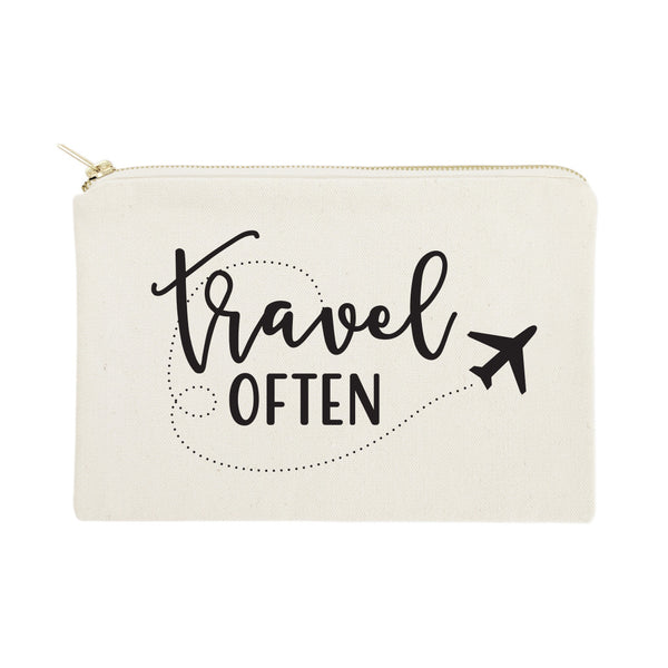 The Cotton and Canvas Co. Travel Often Cotton Canvas Cosmetic Bag