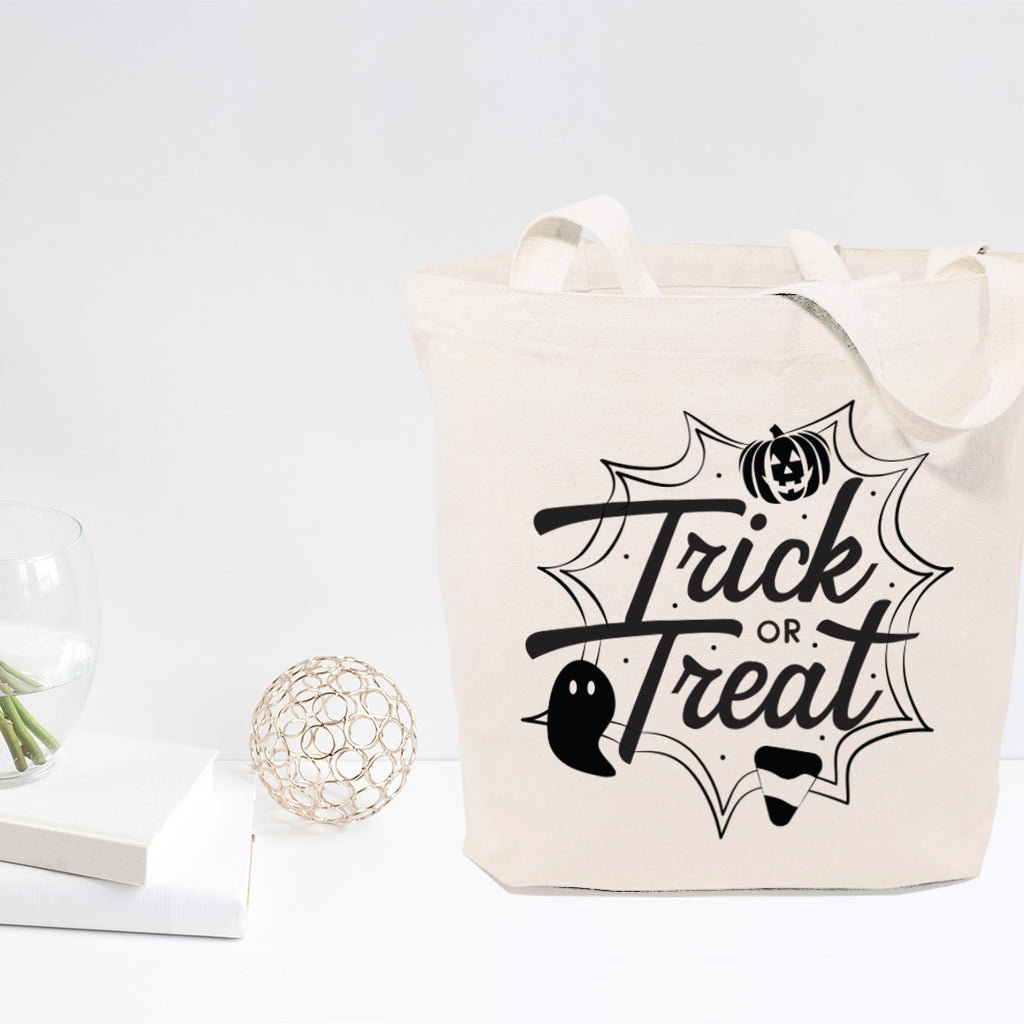 Trick or Treat Halloween Cotton Canvas Tote Bag – The Cotton & Canvas Co.