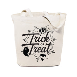 Trick or Treat Halloween Cotton Canvas Tote Bag - The Cotton and Canvas Co.