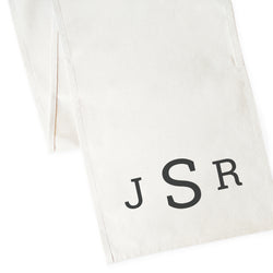 Personalized Triple Monogram Cotton Canvas Table Runner - The Cotton and Canvas Co.