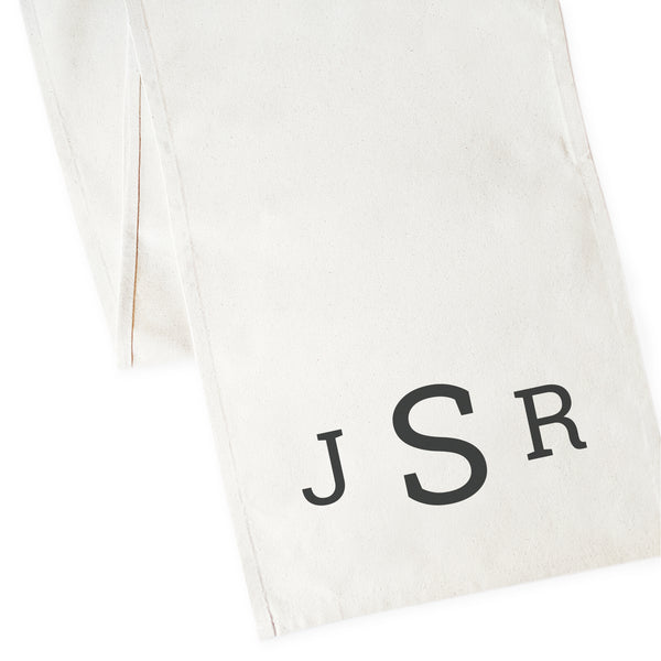 The Cotton and Canvas Co. Personalized Triple Monogram Cotton Canvas Table Runner