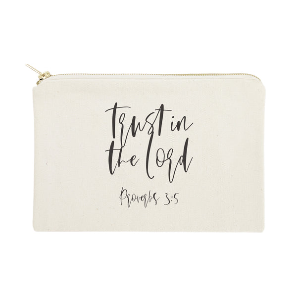 The Cotton and Canvas Co. Trust in the Lord, Proverbs 3:5 Cotton Canvas Cosmetic Bag