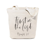 Trust in the Lord, Proverbs 3:5 Cotton Canvas Tote Bag - The Cotton and Canvas Co.