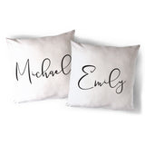 Personalized Couple Names Pillow Cover 2-Pack - The Cotton and Canvas Co.