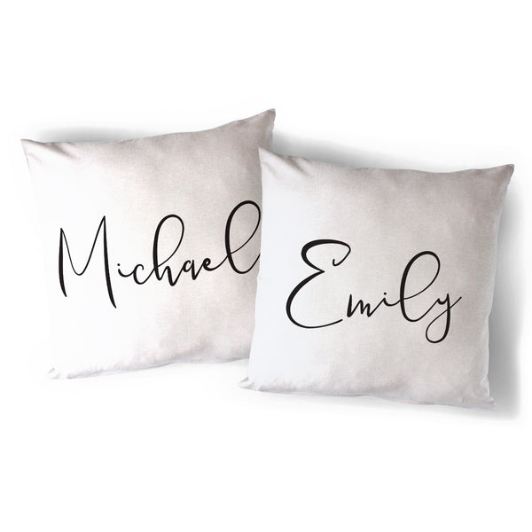 The Cotton and Canvas Co. Personalized Couple Names Pillow Cover 2-Pack