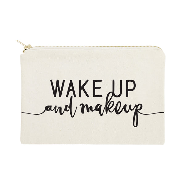 The Cotton and Canvas Co. Wake Up and Makeup Cotton Canvas Cosmetic Bag